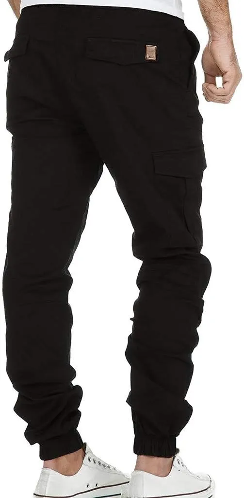 Mens Workout Cargo Sweatpants Trousers Slim Fit Stretch Pants Plaid Sweatpants Mens Fashion Joggers Sports Pants Mens