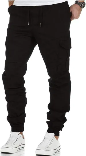 Mens Workout Cargo Sweatpants Trousers Slim Fit Stretch Pants Plaid Sweatpants Mens Fashion Joggers Sports Pants Mens
