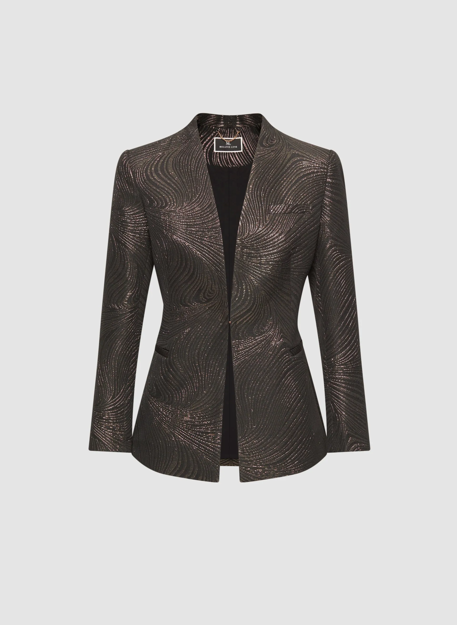 Metallic Jacquard Motif Blazer