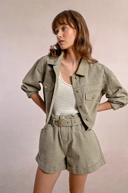 Molly Bracken Denim Jacket Khaki
