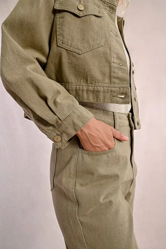 Molly Bracken Denim Jacket Khaki