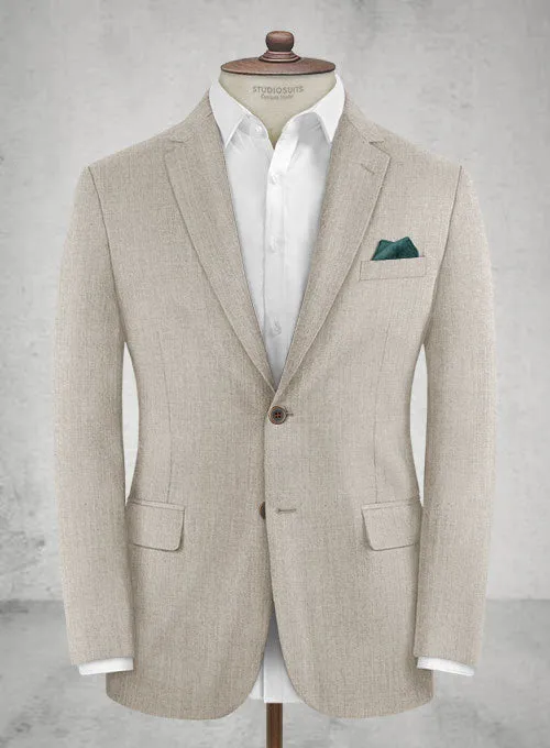 Napolean Stretch Pale Brown Wool Suit