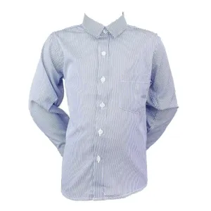 Navy Pinstripe Collared Shirt