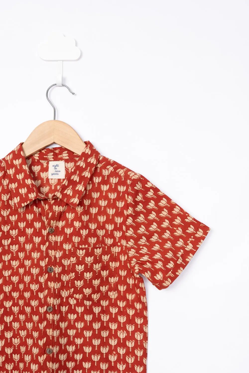 Orange Block Print Shirt
