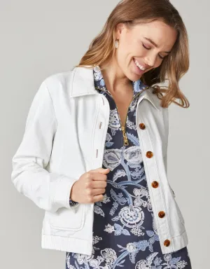 Pearl White Denim Jacket
