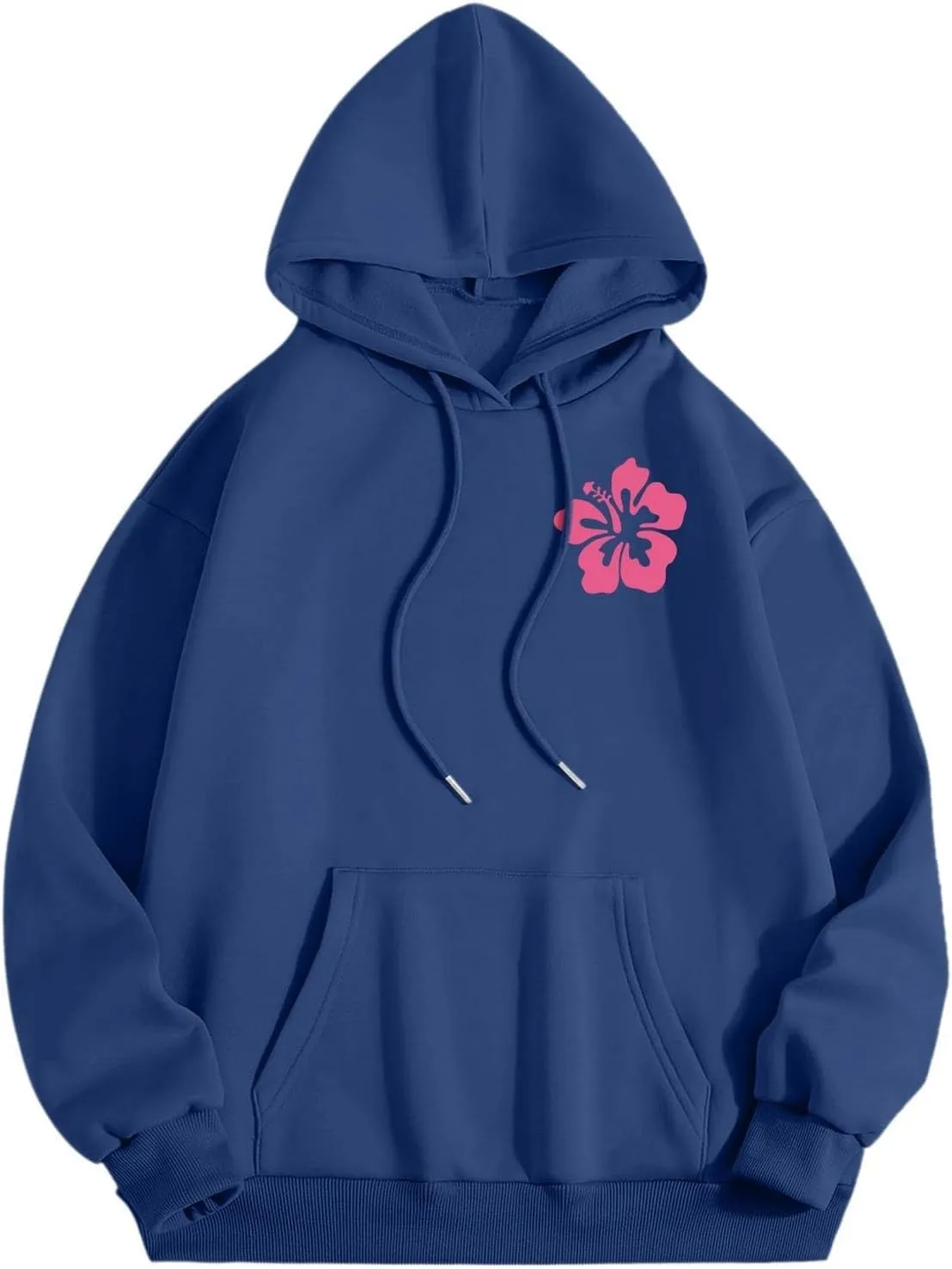 Pink Hoodies for Women Oversized Comfort Shirts Pink Palm Puff Hoodie Long Sleeve Fall Outfits 2024 Clothes Sweatshirt