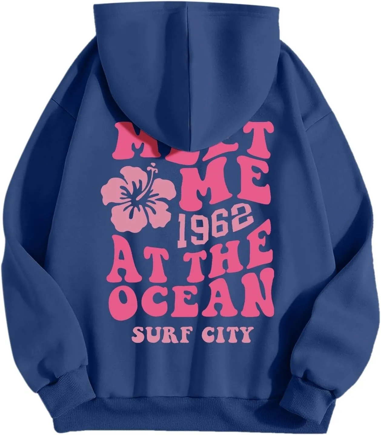 Pink Hoodies for Women Oversized Comfort Shirts Pink Palm Puff Hoodie Long Sleeve Fall Outfits 2024 Clothes Sweatshirt