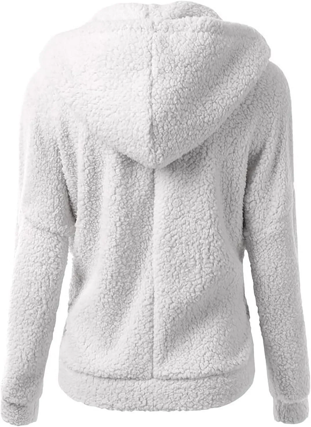 Plush Hoodie Long Sleeve Coats for Women Sweaters Solid Color Fleece Outerwear Pockets Hooded Pullover Cardigans