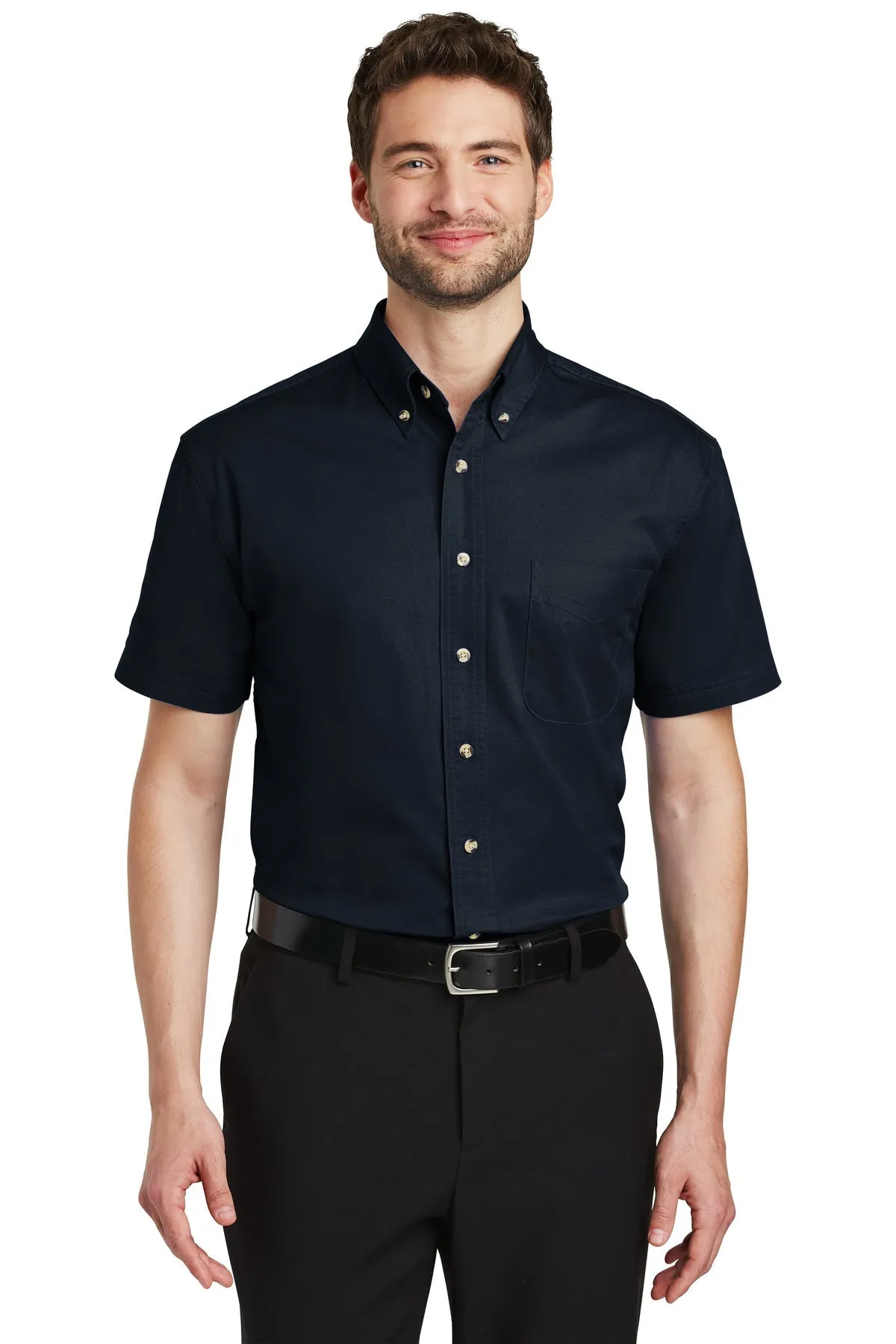 Port Authority Short Sleeve Custom Twill Shirts, Classic Navy