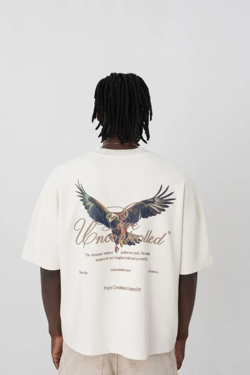 Pure Cream Eagle Print T-Shirt