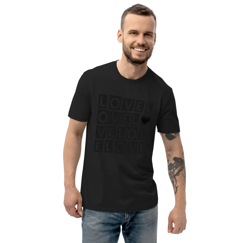 "LOVE LOVE LOVE" BLACKOUT RECYCLED TEE