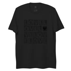 "LOVE LOVE LOVE" BLACKOUT RECYCLED TEE