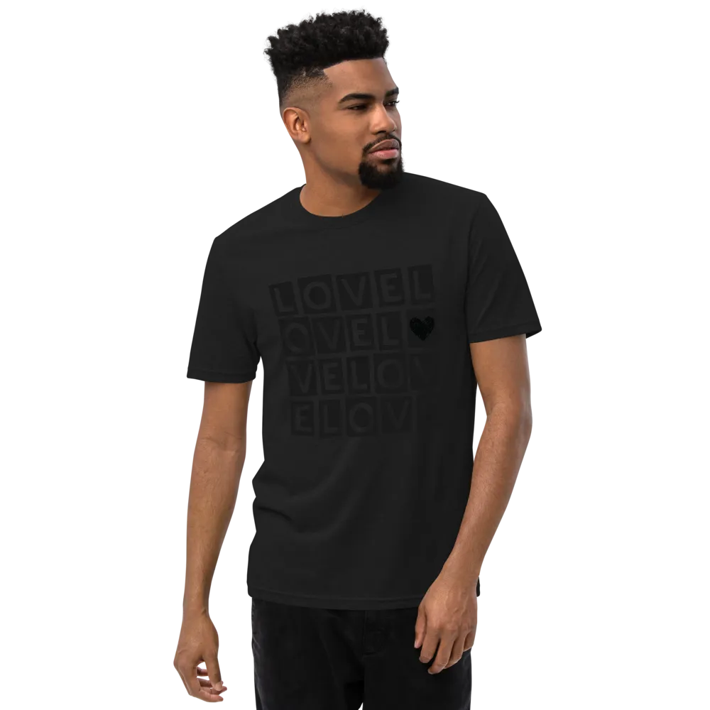 "LOVE LOVE LOVE" BLACKOUT RECYCLED TEE