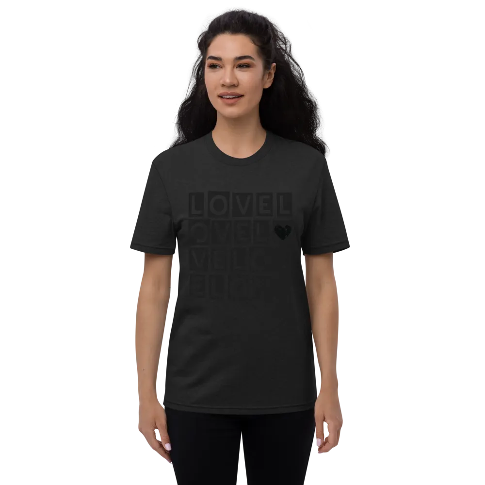 "LOVE LOVE LOVE" BLACKOUT RECYCLED TEE