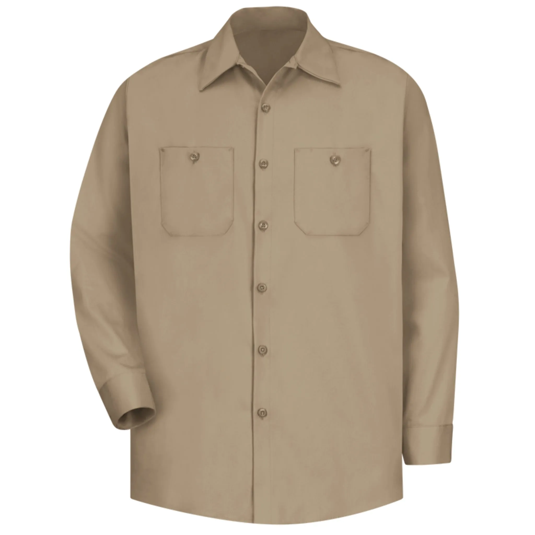 Red Kap SC30 Men's Long Sleeve Wrinkle-Resistant Work Shirt - Touchtex Technology, Stain Resistant, Durable, Easy-Care Cotton Blend | Sizes S-6XL