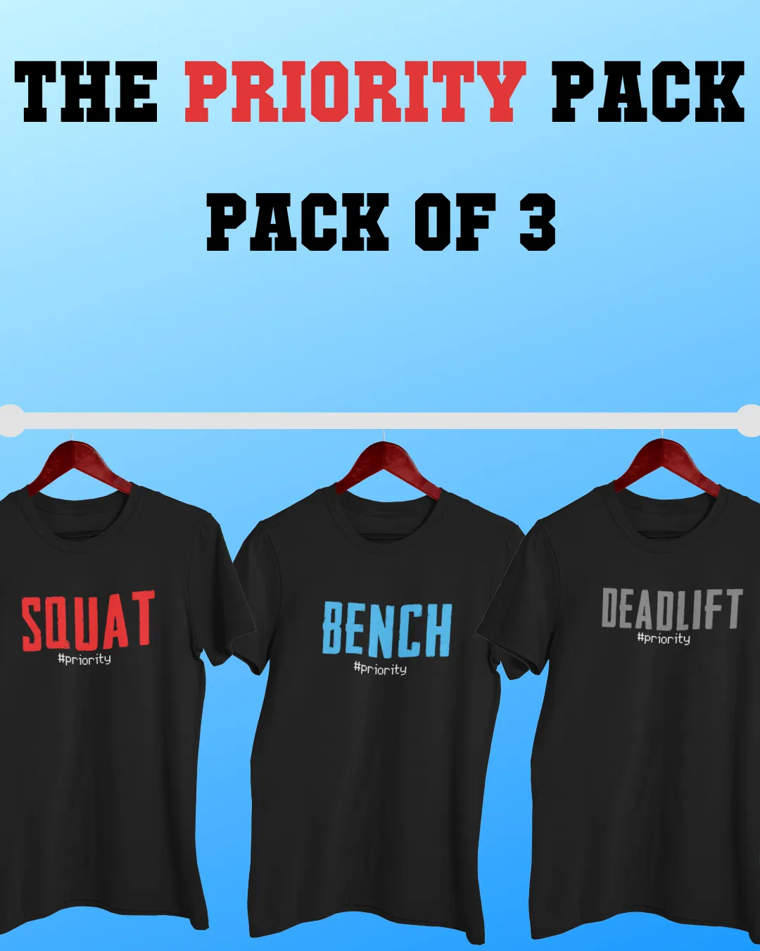 SBD Priority Pack - Combo of 3 Gym T Shirt