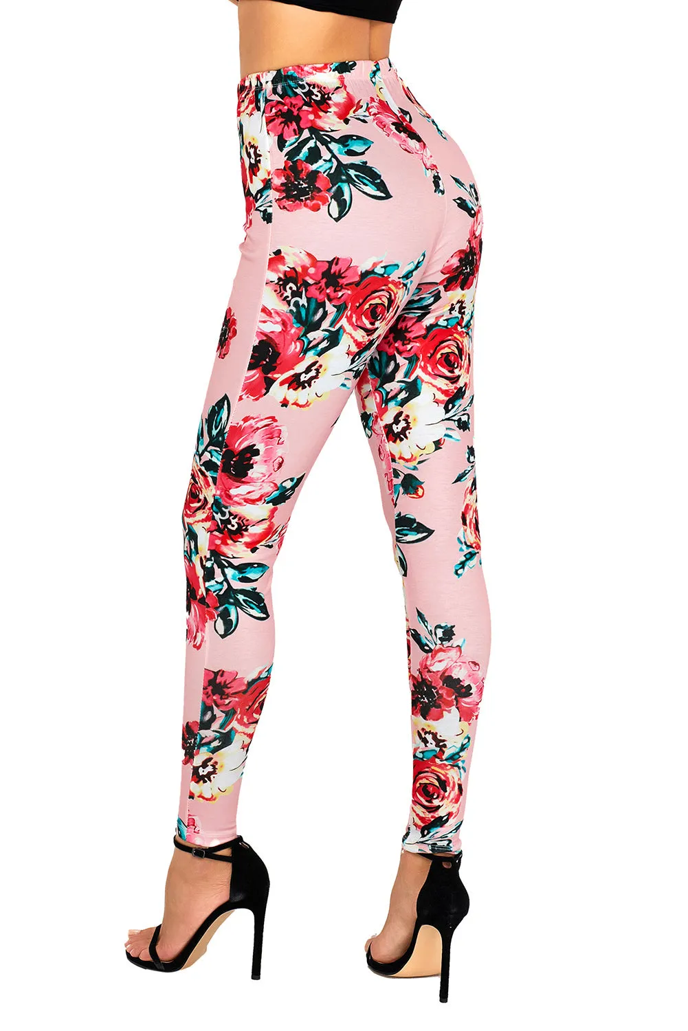 Sexy Blush Floral Stretchy Leggings