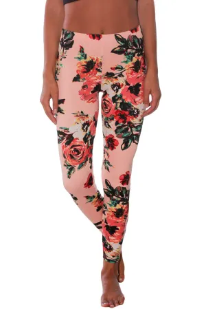 Sexy Blush Floral Stretchy Leggings