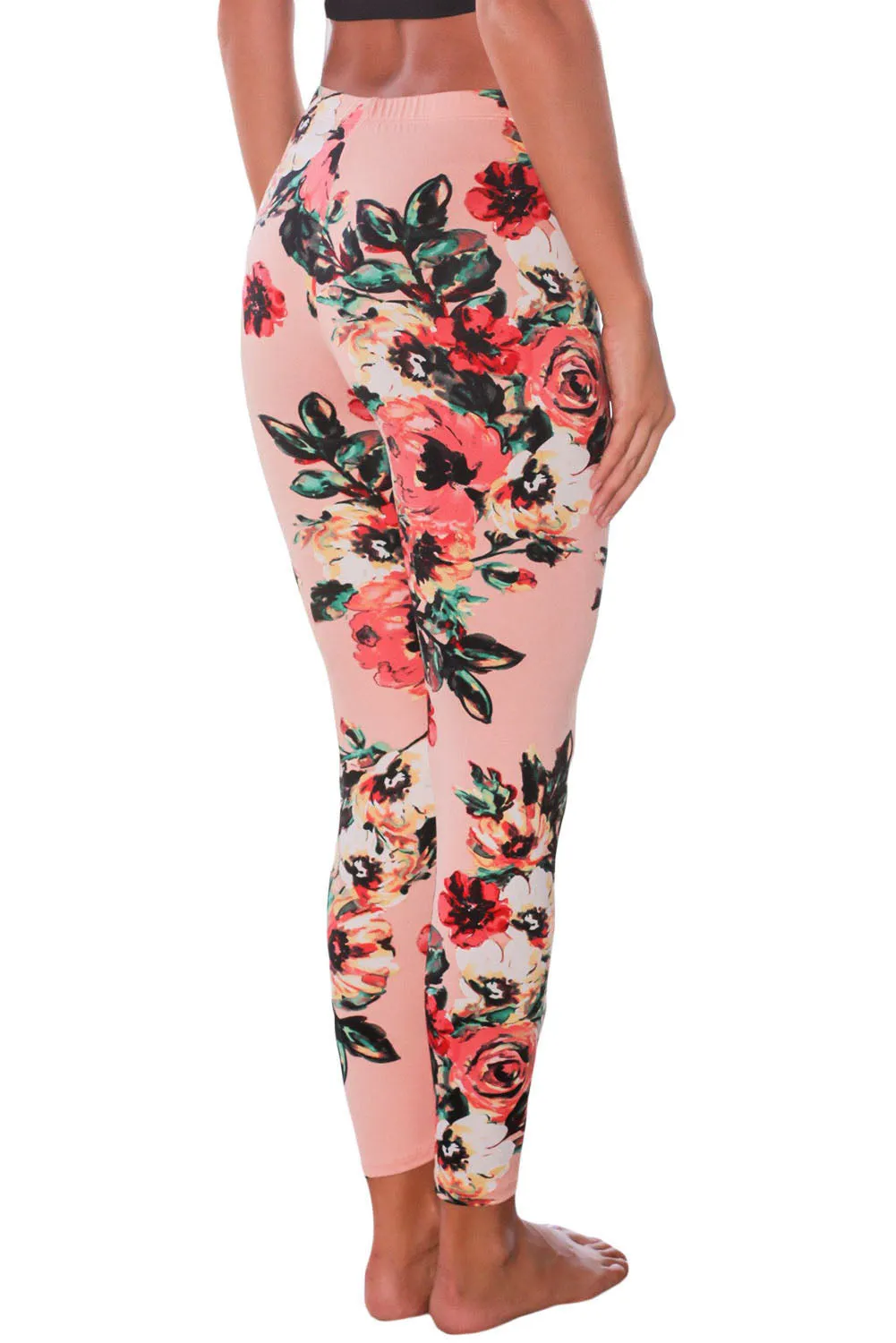 Sexy Blush Floral Stretchy Leggings