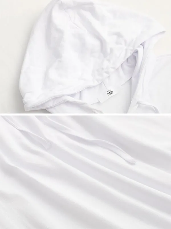 Solid Color Drawstring Long Sleeve Hoodies