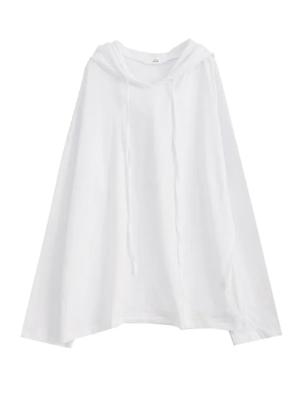 Solid Color Drawstring Long Sleeve Hoodies