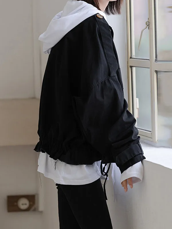 Solid Color Drawstring Long Sleeve Hoodies