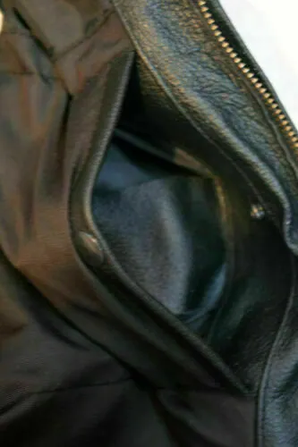 Spine Spark Stylish Biker Leather Vest Two Concealed Gun Pockets
