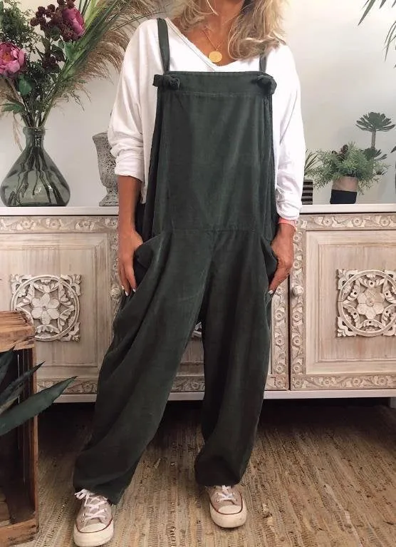 Summer Casual Pocket Sleeveless Black Plus Size Jumpsuit