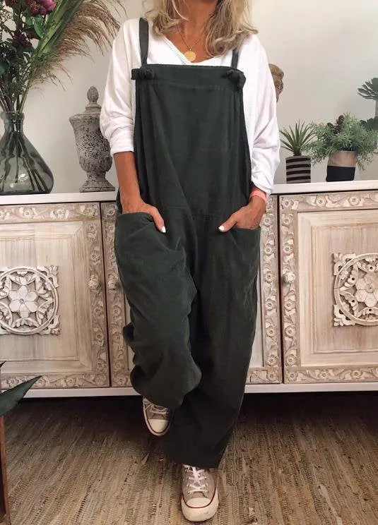 Summer Casual Pocket Sleeveless Black Plus Size Jumpsuit