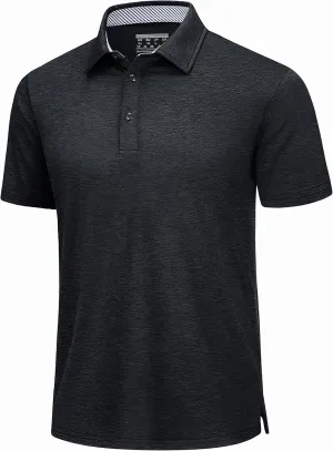 TACVASEN Men's Golf Shirts Short Sleeve Quick Dry Polo Shirts Moisture Wicking Casual Business Sports Breathable Polo