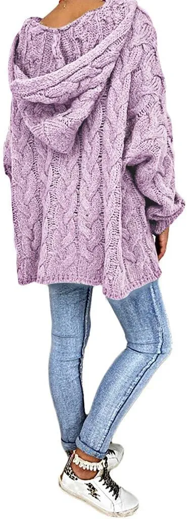 TANGNADE Womens Winter Sweaters Plus Size Hoodies Sweater Knit V Neck Tops Oversized Fashion Casual Long Sleeve Pullover