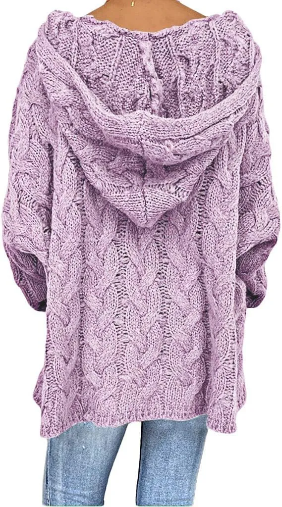 TANGNADE Womens Winter Sweaters Plus Size Hoodies Sweater Knit V Neck Tops Oversized Fashion Casual Long Sleeve Pullover