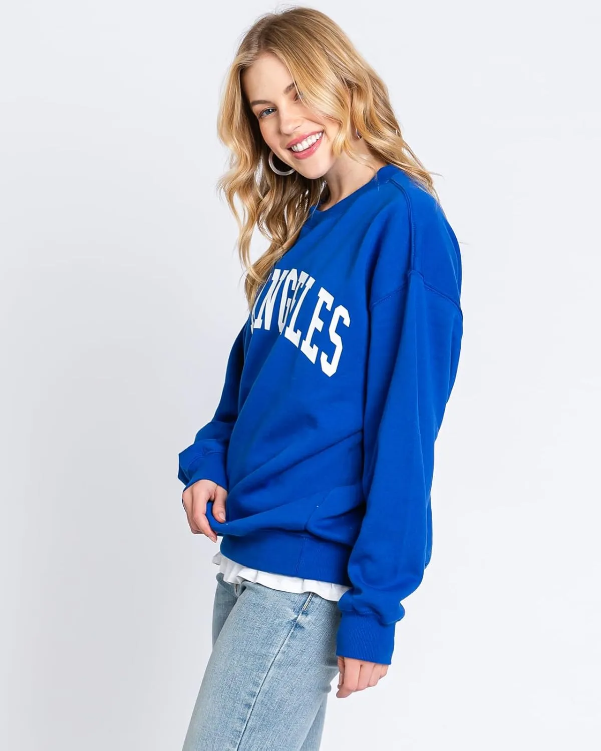 Urban Look Womens Loose Fit California and Los Angeles Fleece Sweatshirts