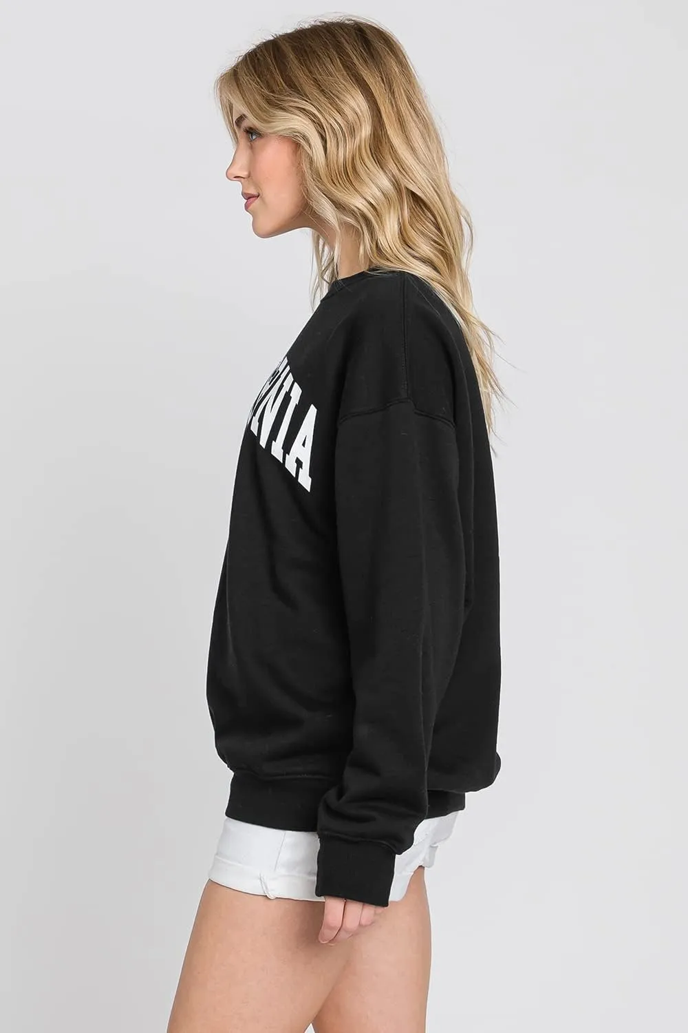 Urban Look Womens Loose Fit California and Los Angeles Fleece Sweatshirts