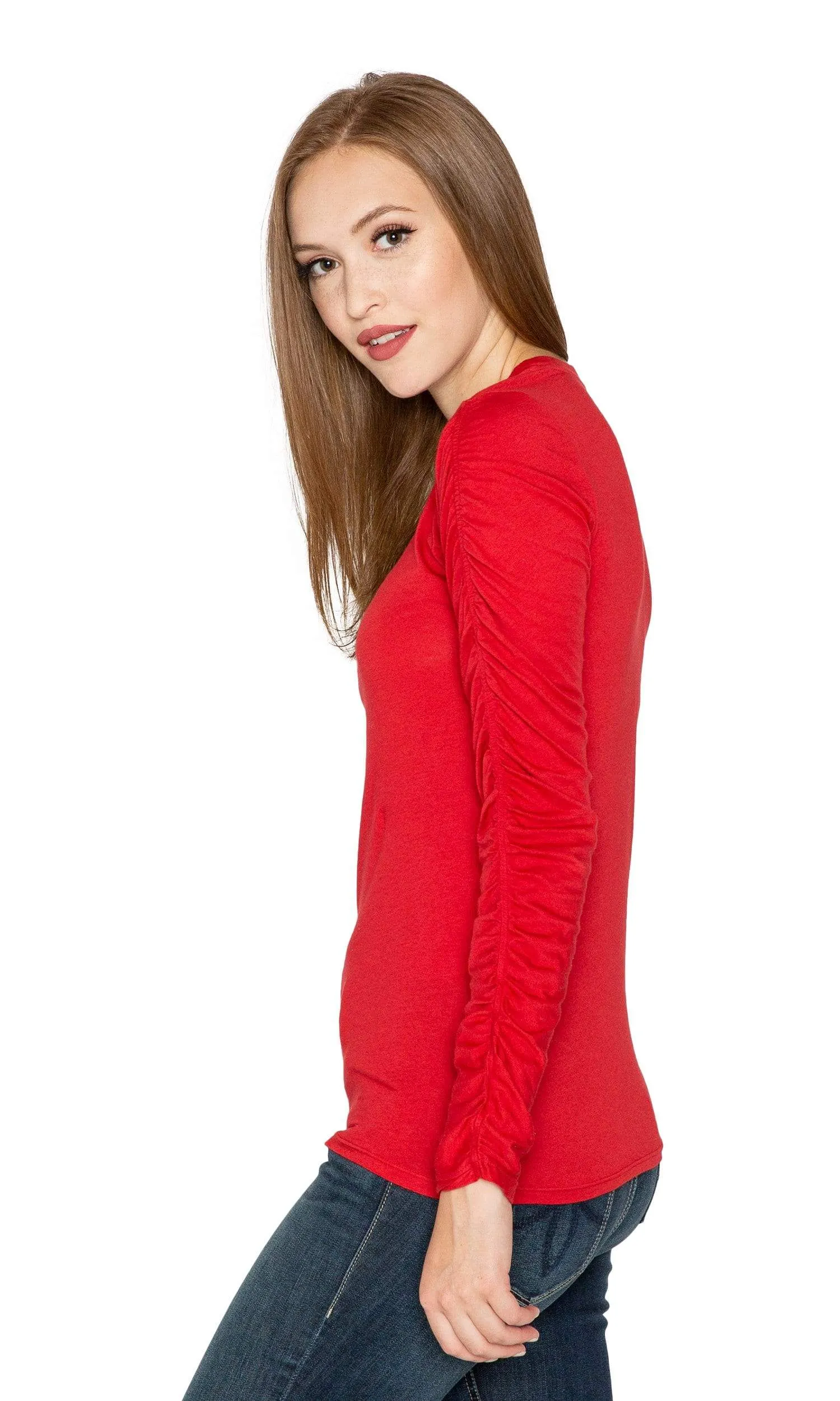 Velvet by Graham & Spencer Miss Shirred Sleeve Top