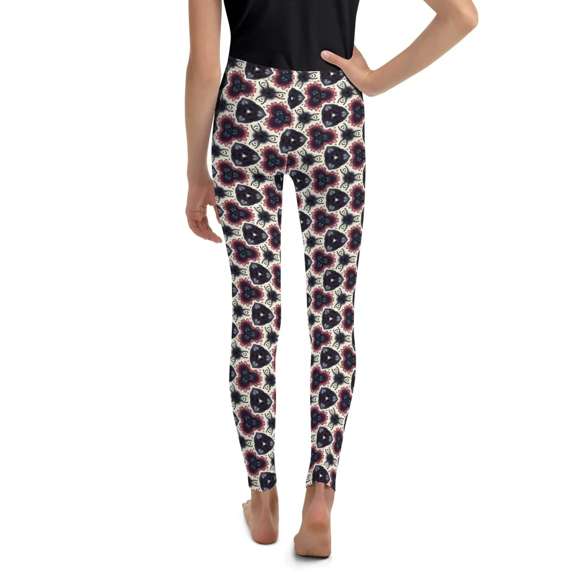 Vibrant Abstract Floral Youth Leggings 8-20 UV Protection with Four-Way Stretch