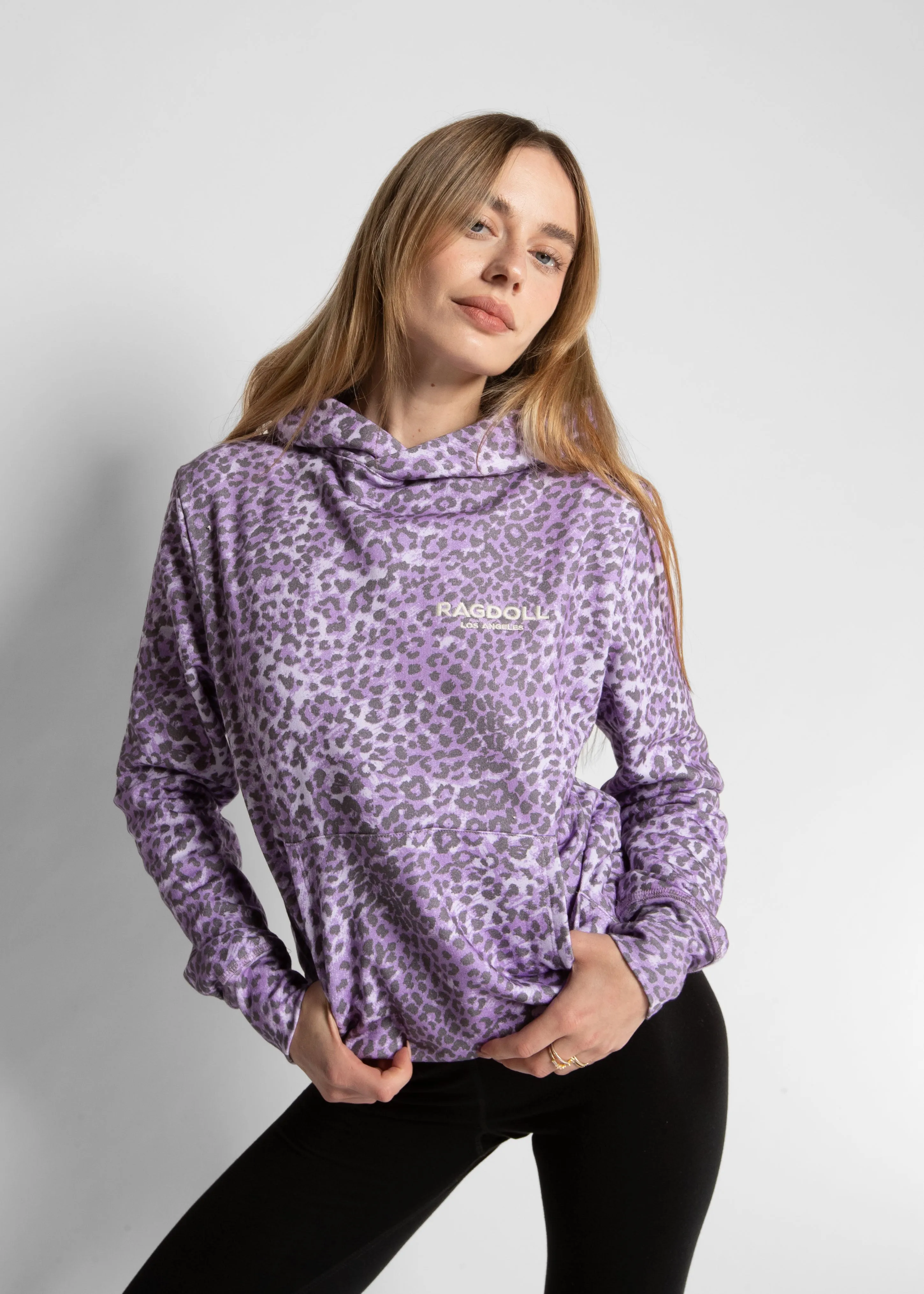 VINTAGE SWEATSHIRT- LEOPARD VIOLET