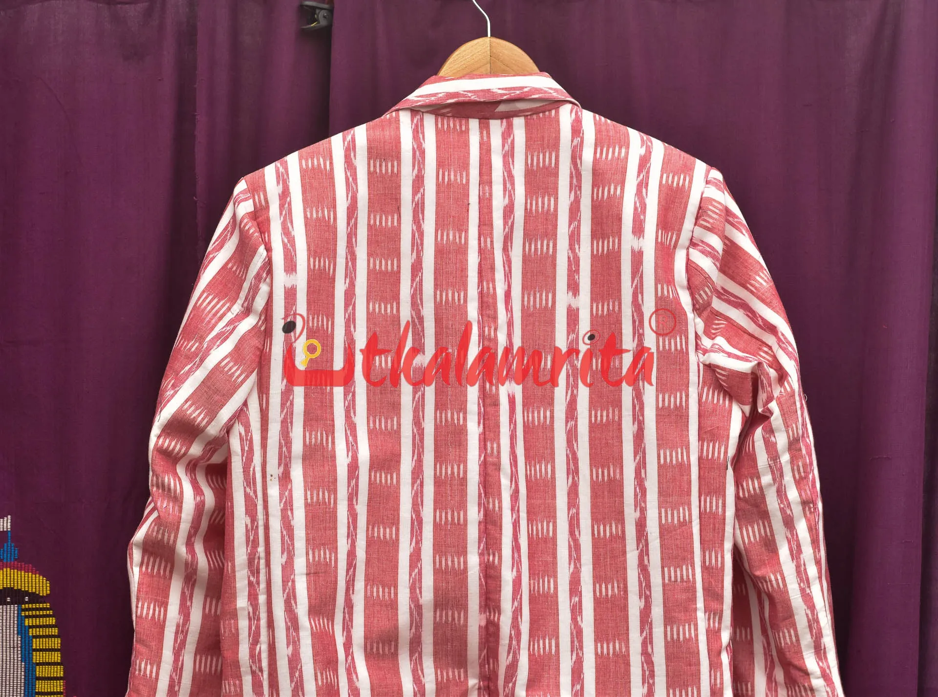 White Red Lines And Lata (Ladies' Blazer)