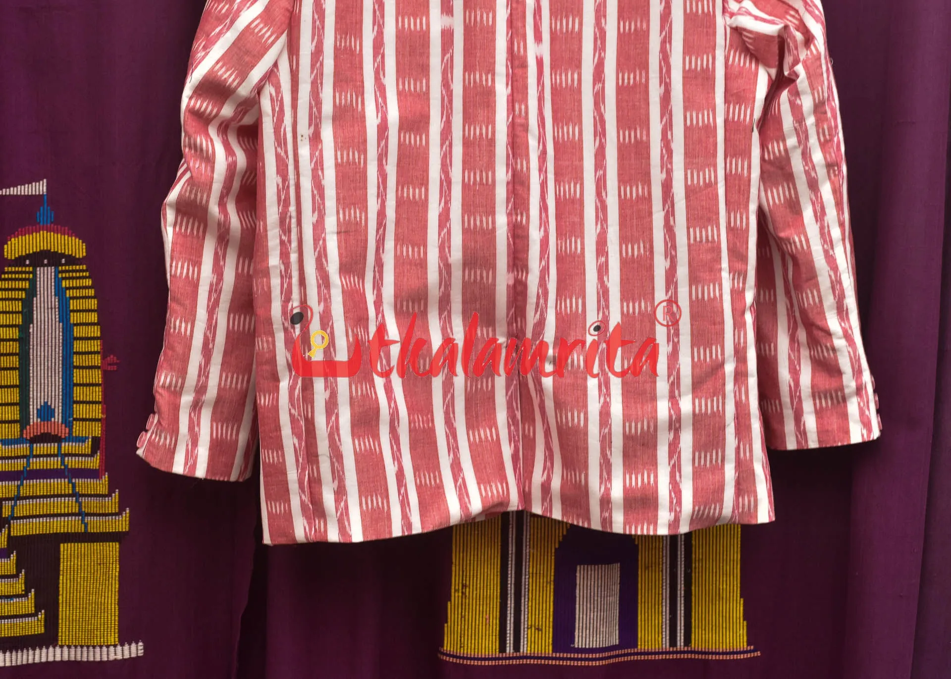White Red Lines And Lata (Ladies' Blazer)