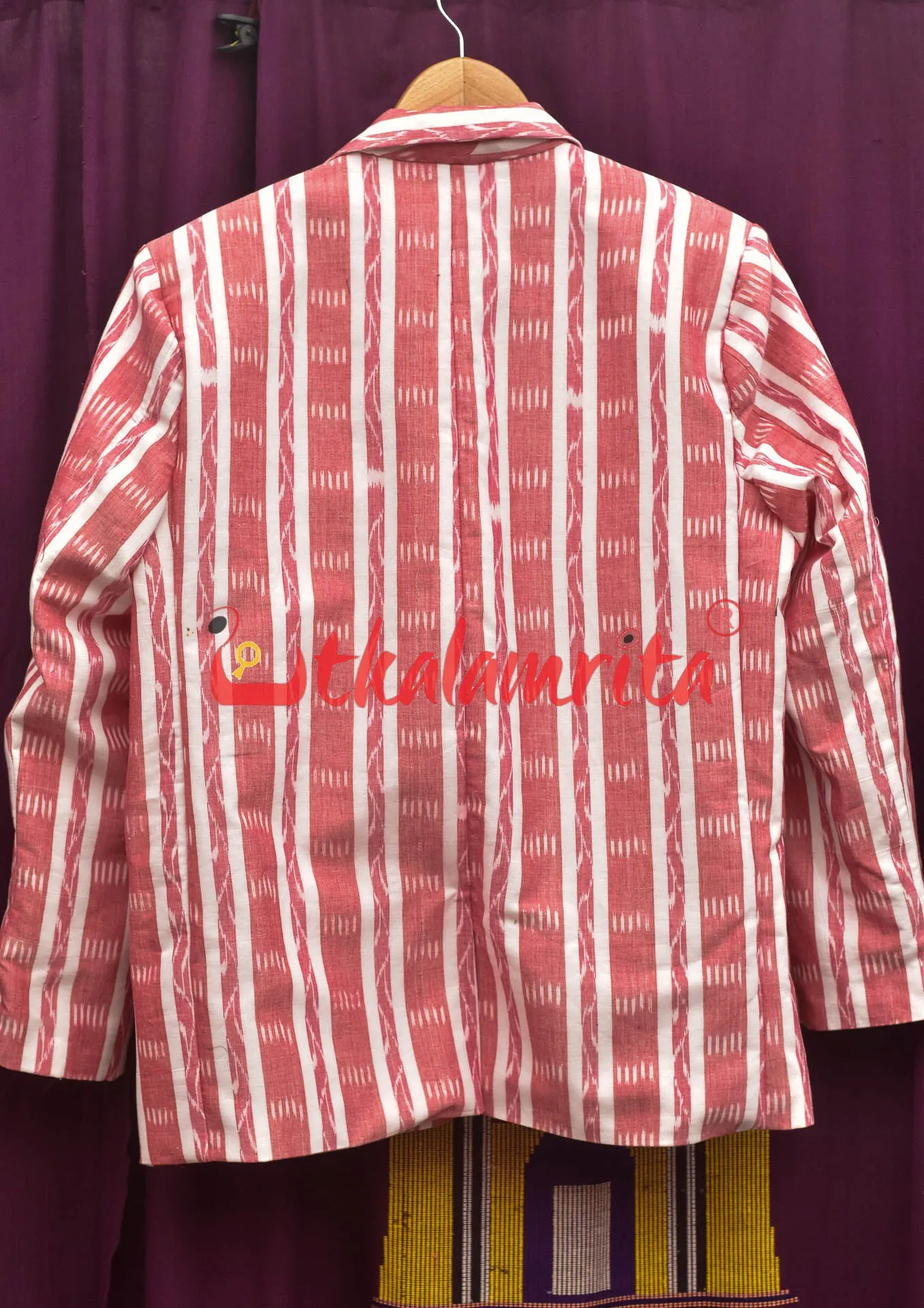 White Red Lines And Lata (Ladies' Blazer)