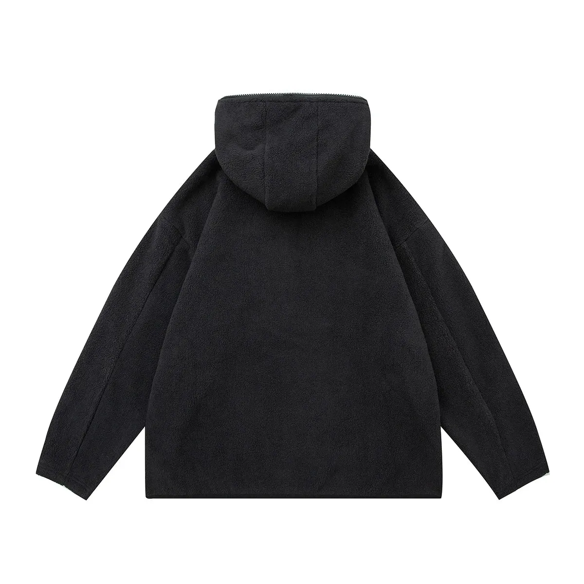 Wiaofellas Front Pocket Half Zipper Hooded Hoodies for Men and Women Letter Embroidery Ropa Hombre Y2k Baggy Sudaderas Sweatshirts Oversize