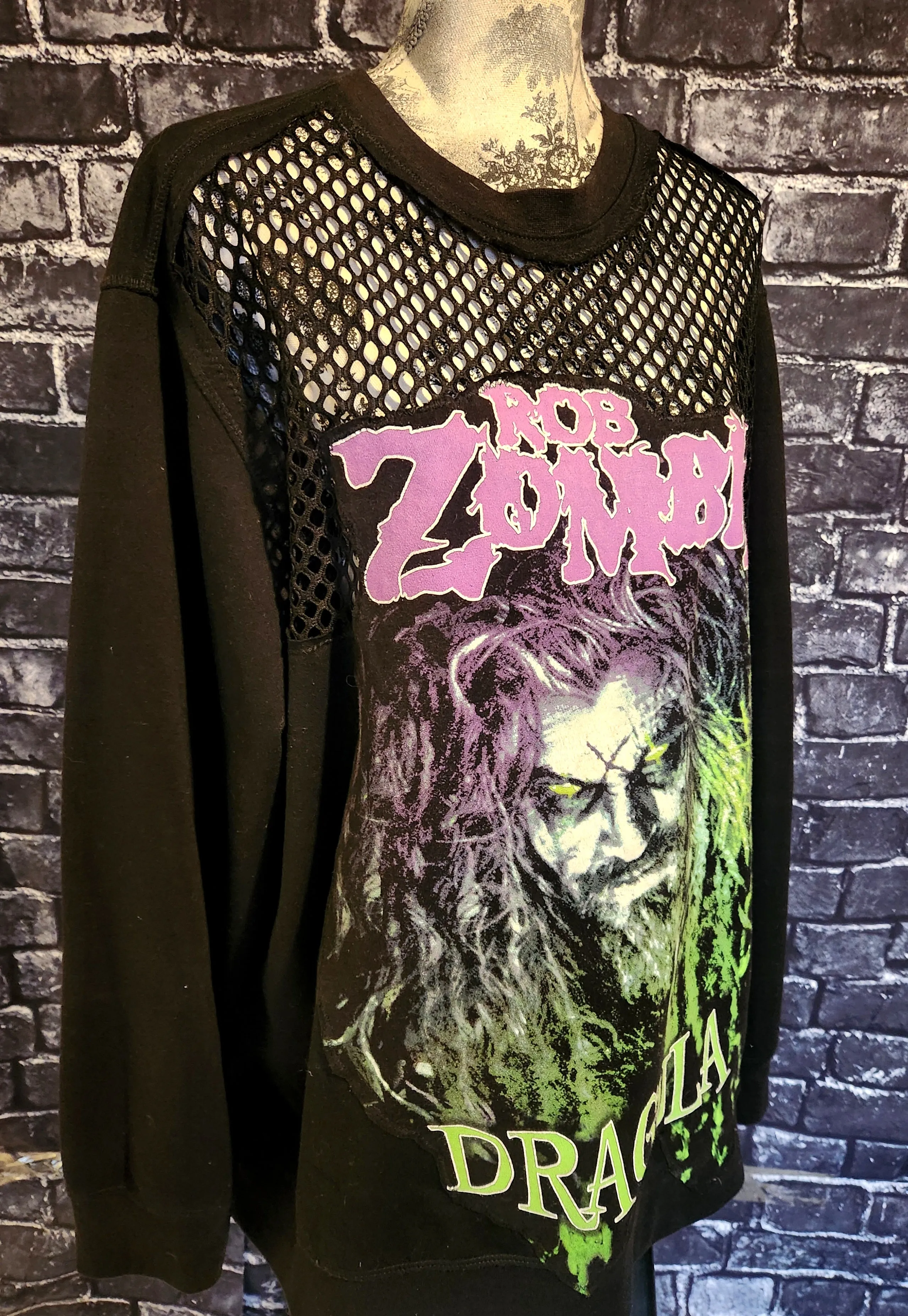 Wome s Rob Zombie reworked mesh sweater- size XL