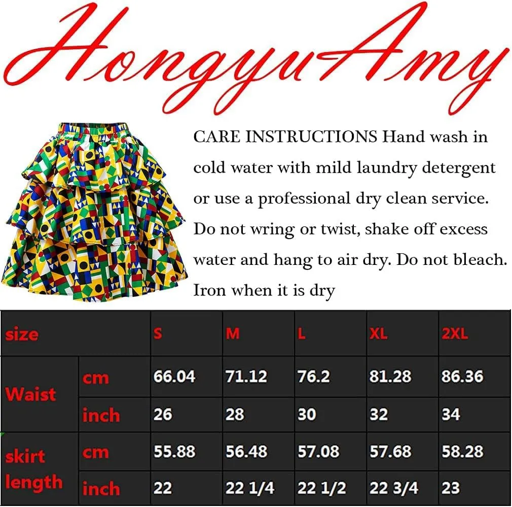 Women African Print Skirt Ankara Skirts Dashiki Clothing