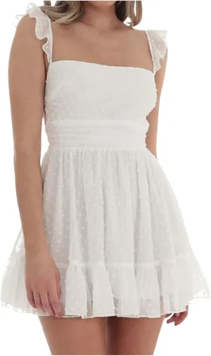 Women Spaghetti Strap Mini Dress Low Cut Sleeveeless Short Dress Backless Going Out Ruffle Cute Winter Dresses