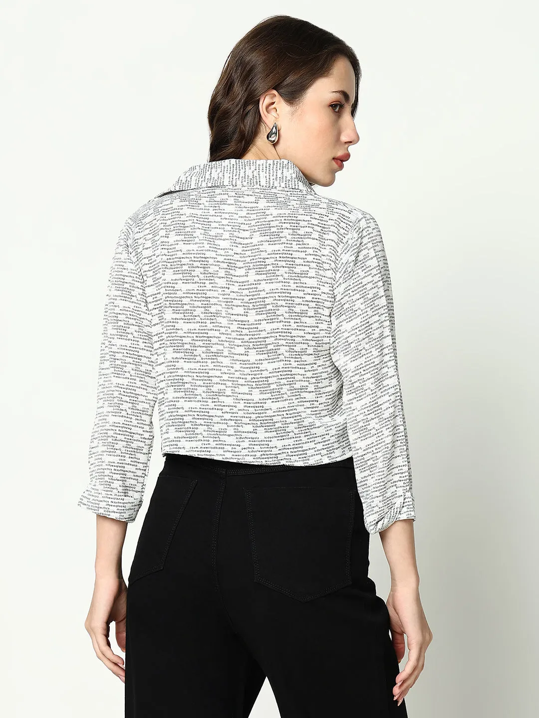 Women White Comfort Boxy Printed Casual Shirt