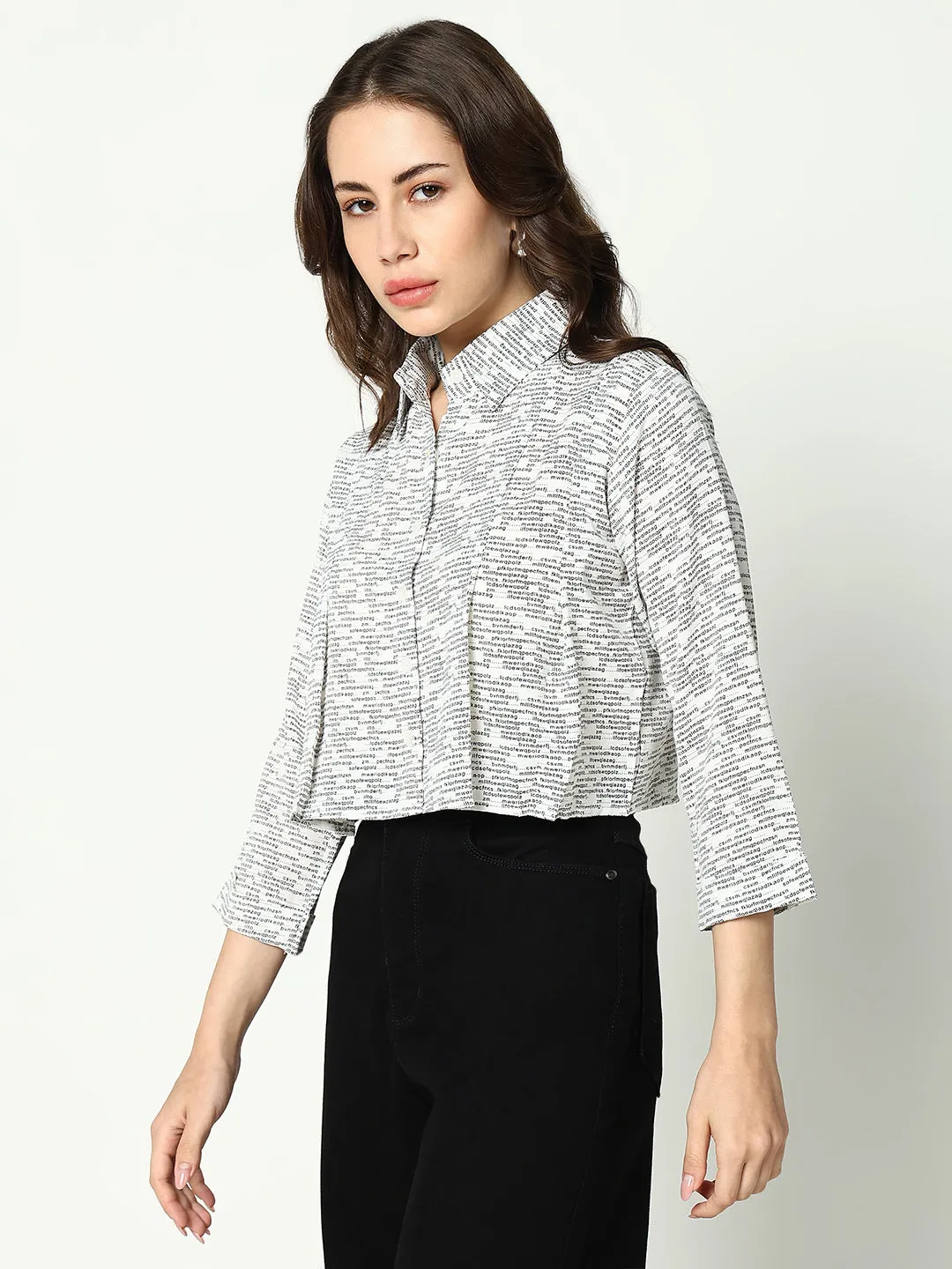 Women White Comfort Boxy Printed Casual Shirt