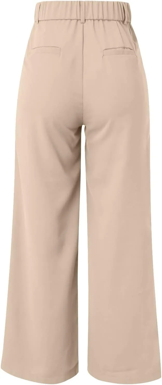 Womens Cotton Linen Summer Cropped Pants Low Waist Baggy Stretchy Slim Fit Trousers Travel