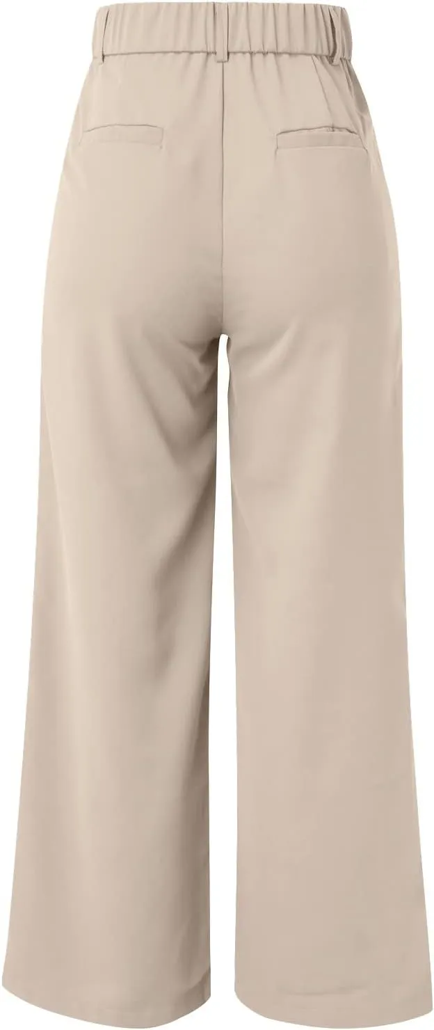 Womens Cotton Linen Summer Cropped Pants Low Waist Baggy Stretchy Slim Fit Trousers Travel