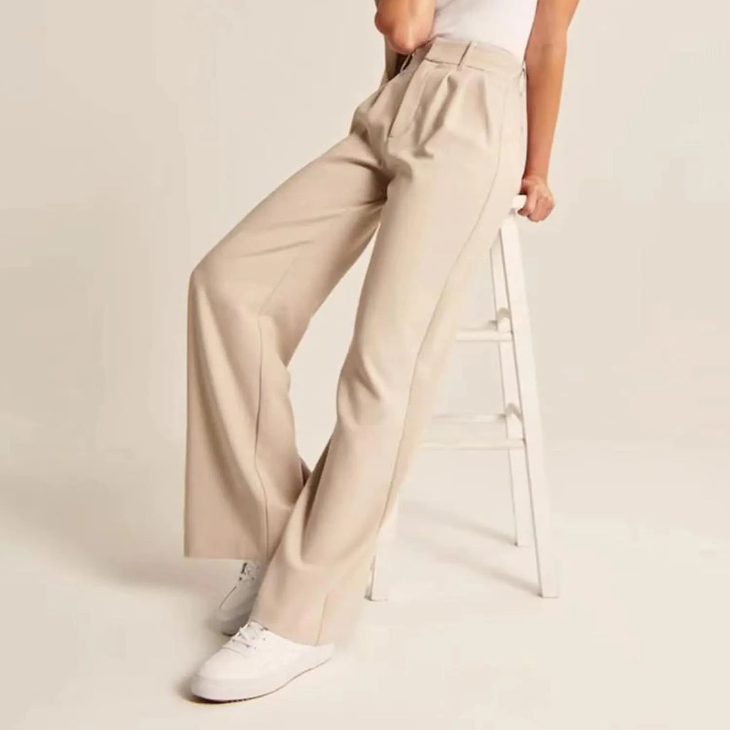 Womens Cotton Linen Summer Cropped Pants Low Waist Baggy Stretchy Slim Fit Trousers Travel