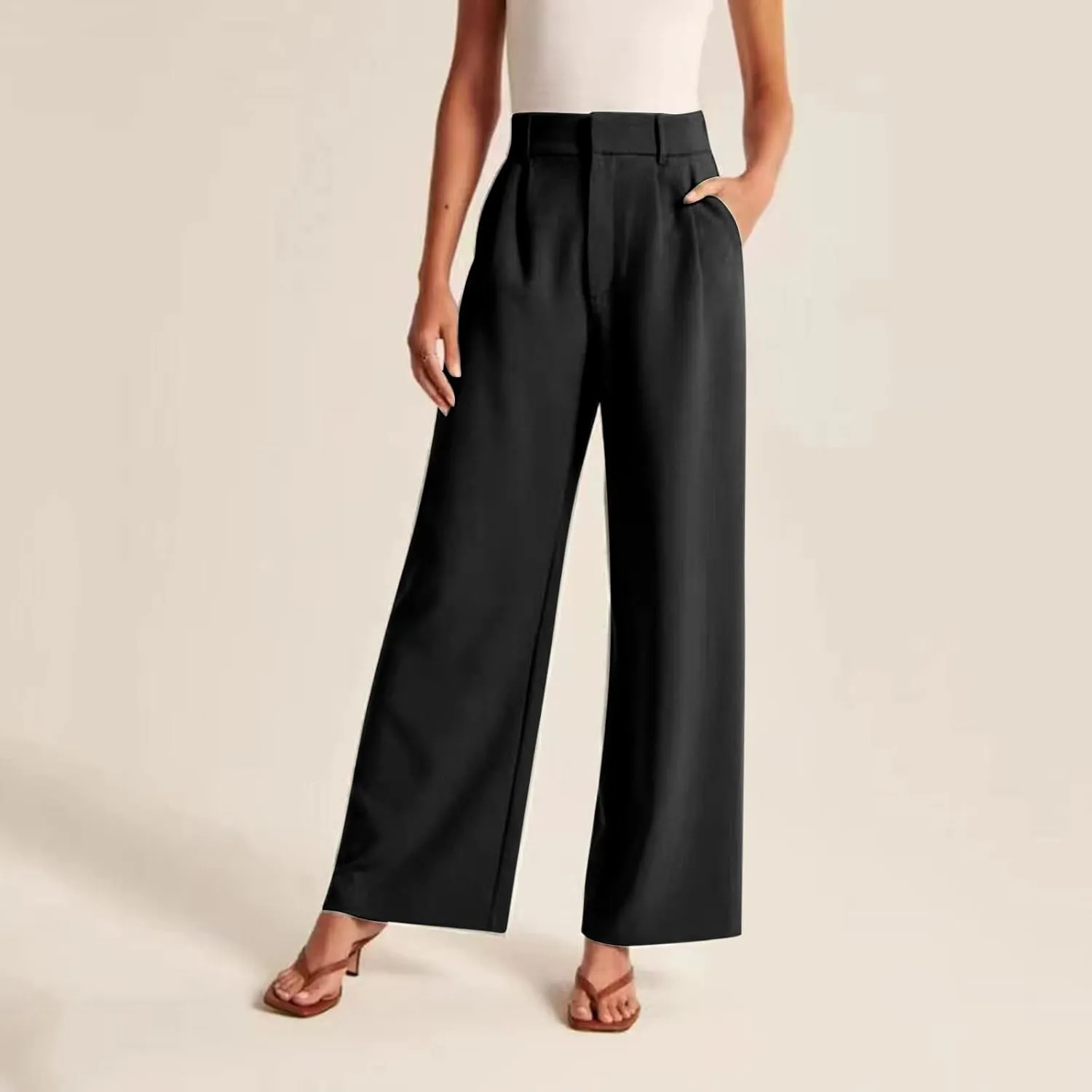 Womens Cotton Linen Summer Cropped Pants Low Waist Baggy Stretchy Slim Fit Trousers Travel